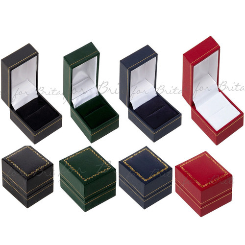 Leatherette ring box red - box,
