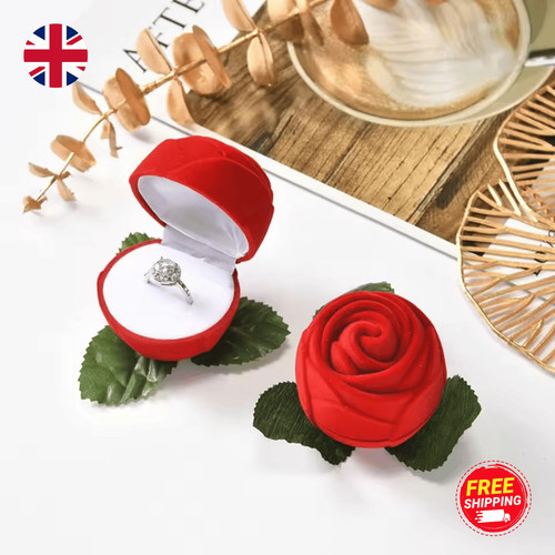 Red rose ring box - red, jewelry