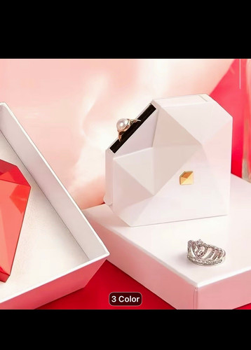 White heart shaped - white, ring