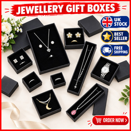 Jewellery box black ring - black,