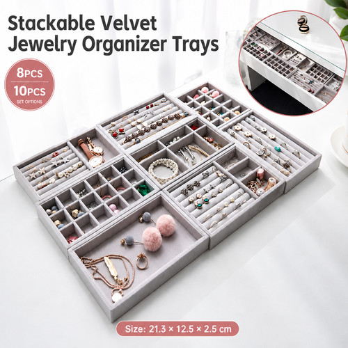 Stackable velvet jewellery - stackable,