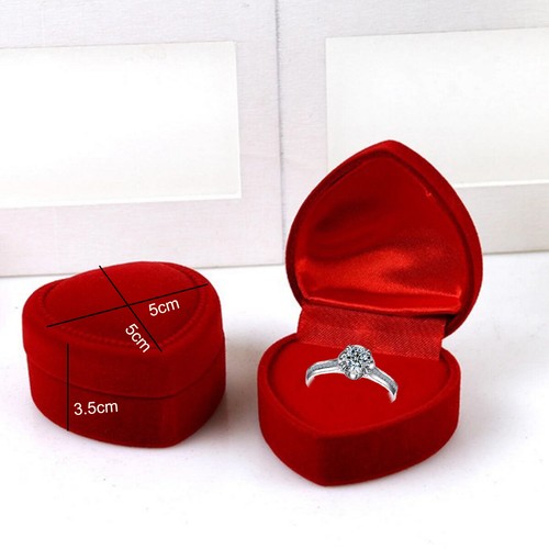 Red love heart velvet ring - velvet,