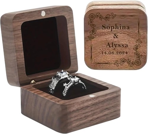 Personalized wooden ring box - ring,