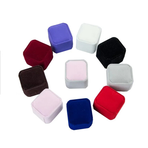 Square velvet jewellery ring - velvet,