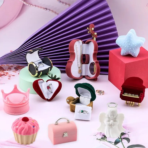 Velvet jewelry box ring - jewelry,