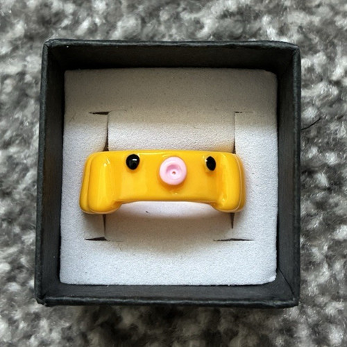 Yellow acrylic band ring - band,