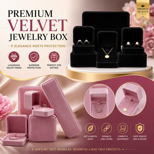 Velvet jewellery gift box ring - jewellery,