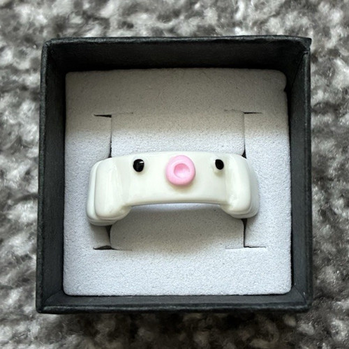 White plastic band ring size - ring,