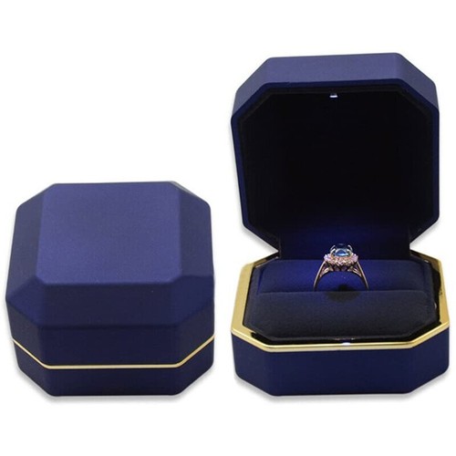 Engagement ring box with led - box,