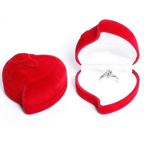 Ring box red love heart - box,