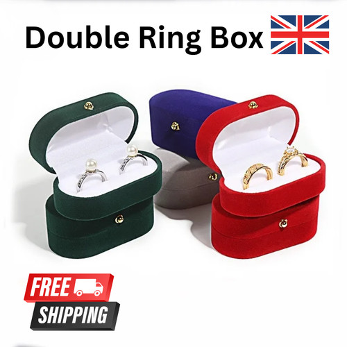 Double ring box - double, velvet